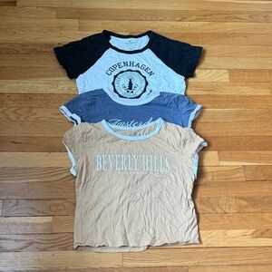 Hollister Graphic Tees - Black, Blue, Tan